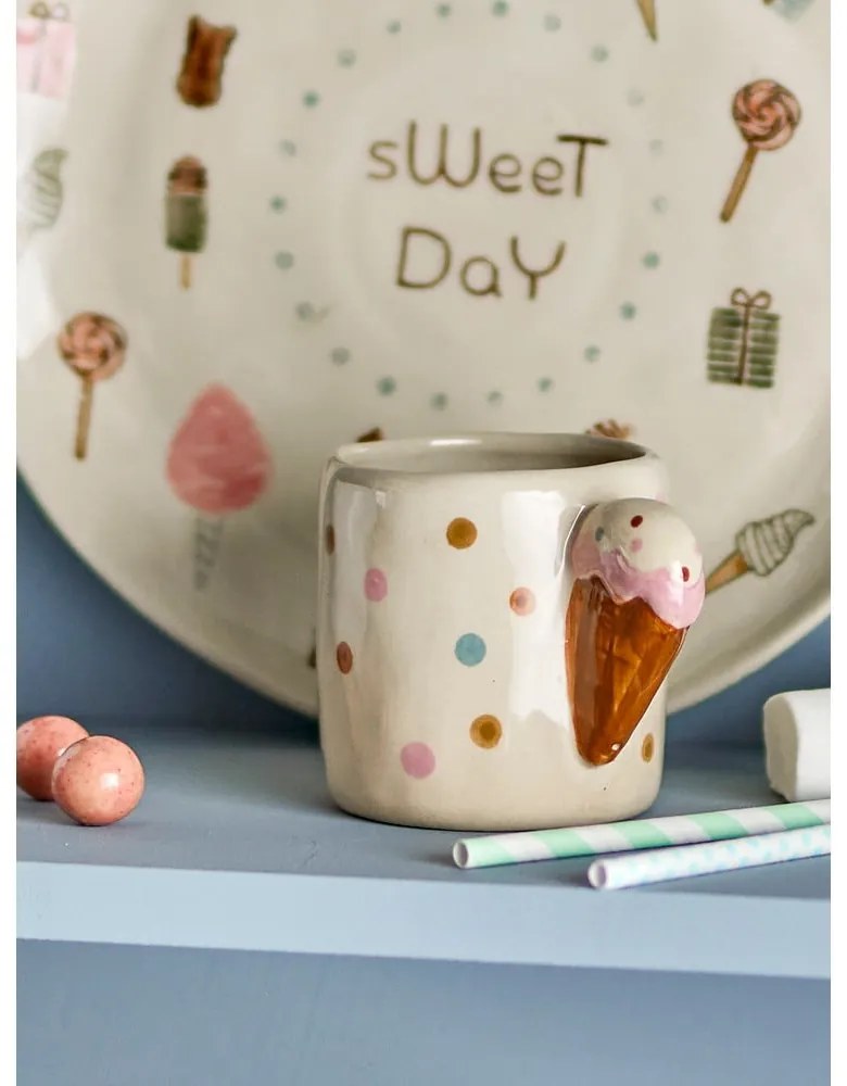 Beżowy ceramiczny kubek dla dzieci 255 ml Creamy – Bloomingville Mini