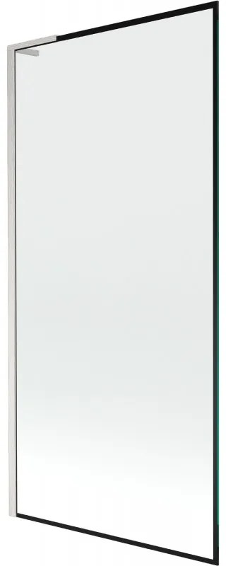 Mexen Next L parawan nawannowy 1-skrzydłowy 90 x 150 cm, czarny wzór, nikiel szczotkowany - 895-090-000-03-70-97