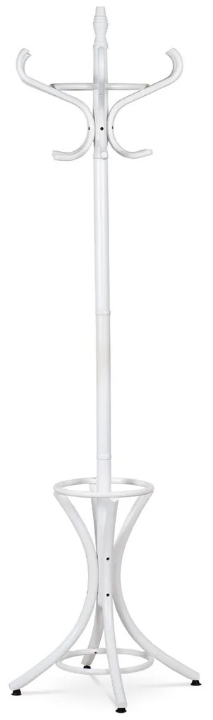 Drewniany masywny wieszak biały mat, 185 cm