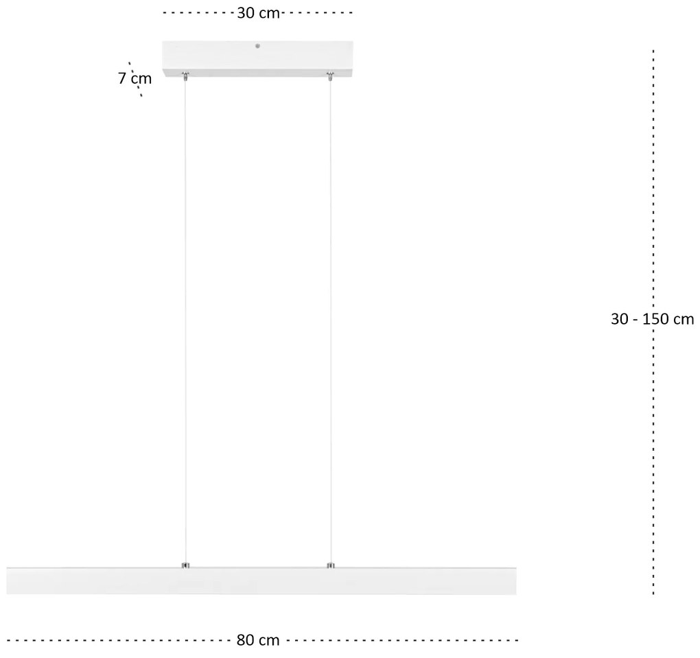 Biała lampa wisząca LED 80 cm z drewna jesionowego L80KB-4K-WEIß wymie