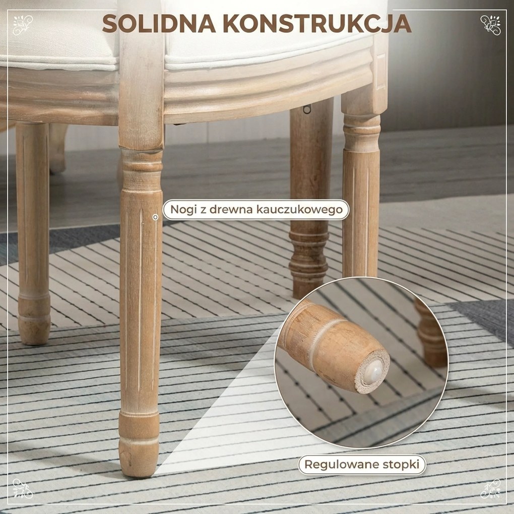 HOMCOM Zestaw 2 Krzeseł do Jadalni - Szare Krzesła Aksamitne z Pikowaniem i Drewnianymi Nogami. Klasyczny Design i Komfort | Aosom PL