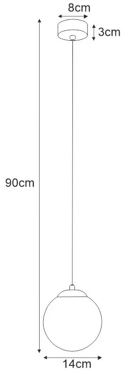 Lampa wisząca z okrągłym kloszem 14 cm - S799 E5-H17