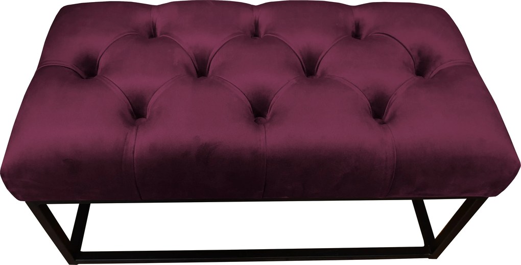 Ławka CHESTERFIELD tkanina Welur loft ławka metal : Kolor Stelaża - Czarny , Kolor tkaniny - VELVET - MG02, Typ tkaniny - Velvet