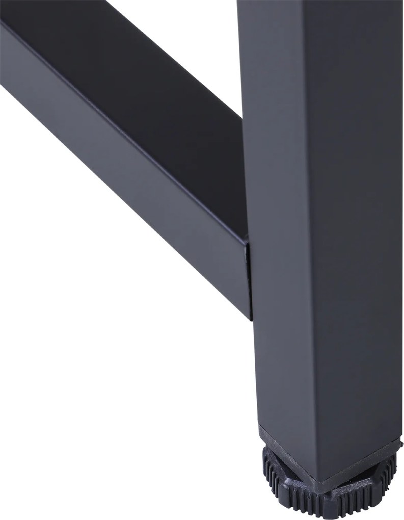 Vinsetto® stolik komputerowy biurko narożne regulacja wysokości metal czarny 168 x 120 x 75 cm