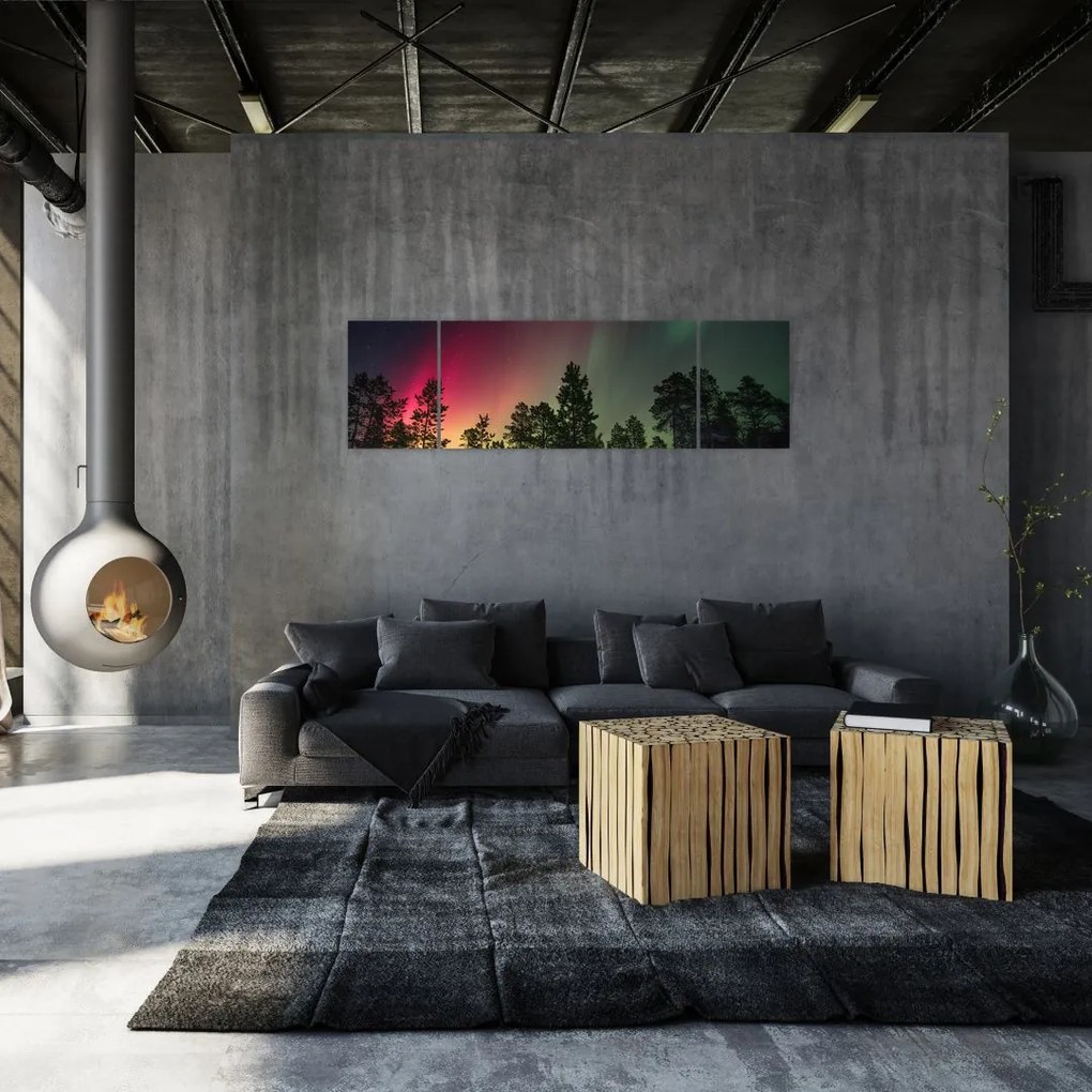 Obraz zorzy polarnej (170x50 cm)