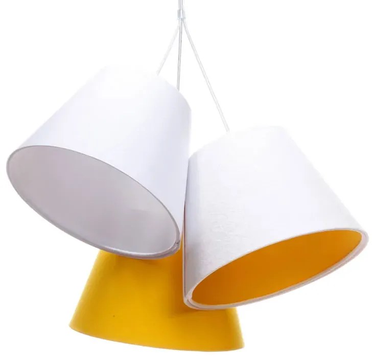 Biało-żółta lampa wisząca dzwonki dla dzieci H9-F64