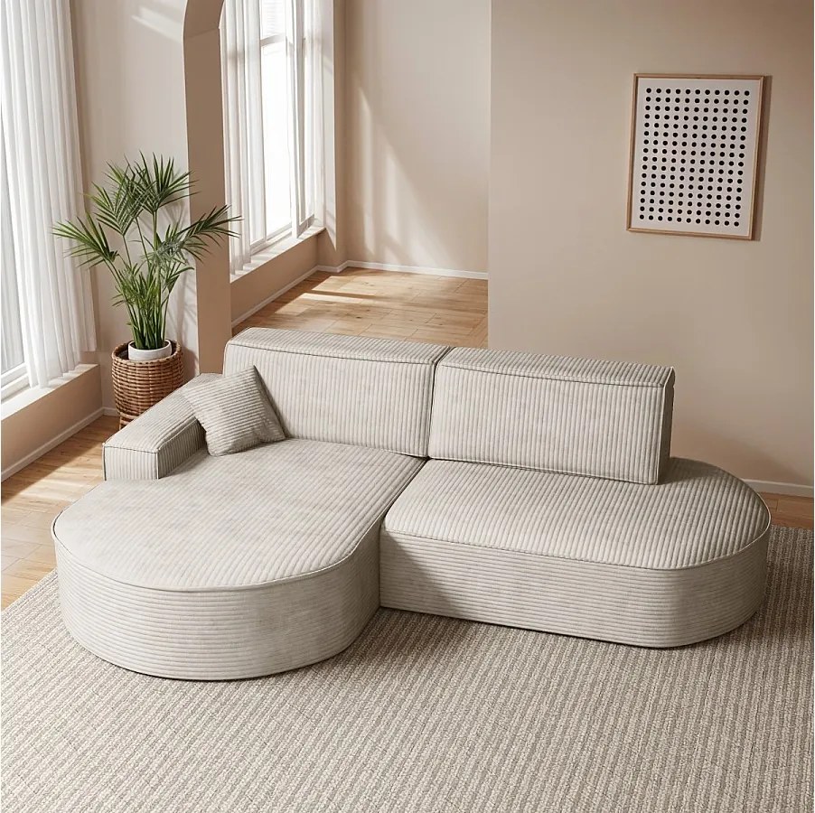 Narożnik Modena Pro, tkanina Poso, Beżowy, Lewy