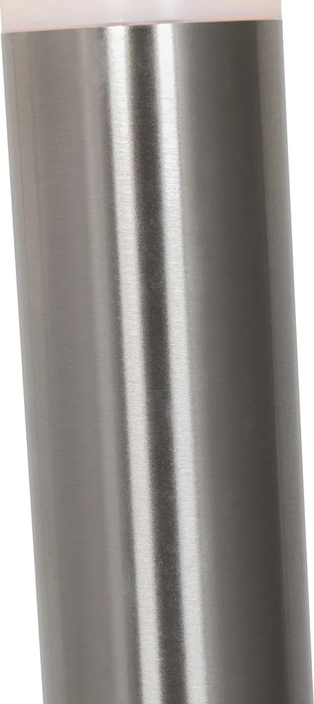 Nowoczesna lampa ogrodowa na słupie stalowa z opalizujące szkłem 80 cm IP44 - Rox