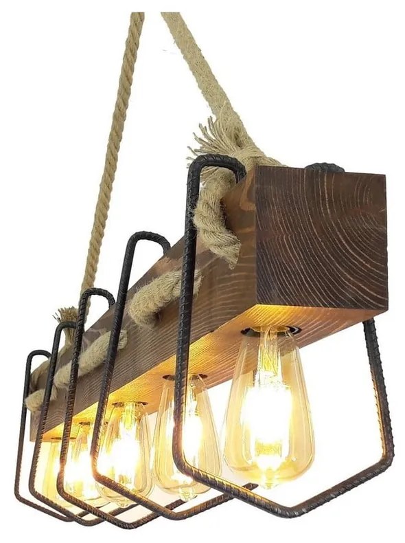 Lampa wisząca z drewna sosnowego Jason