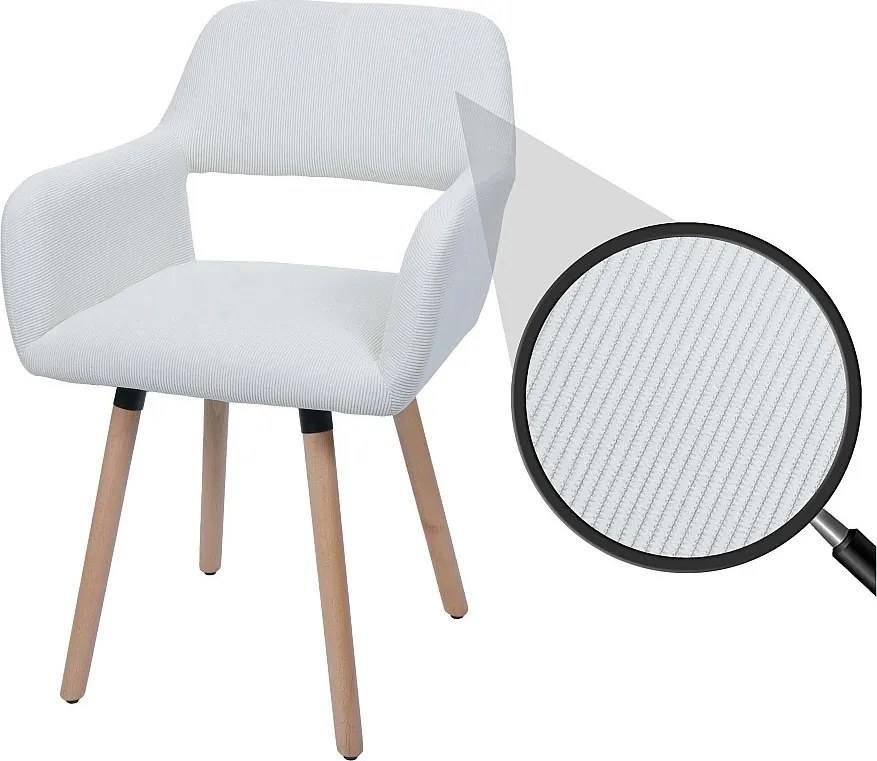 Krzesło do jadalni MCW-A50 II,  kremowo-białe