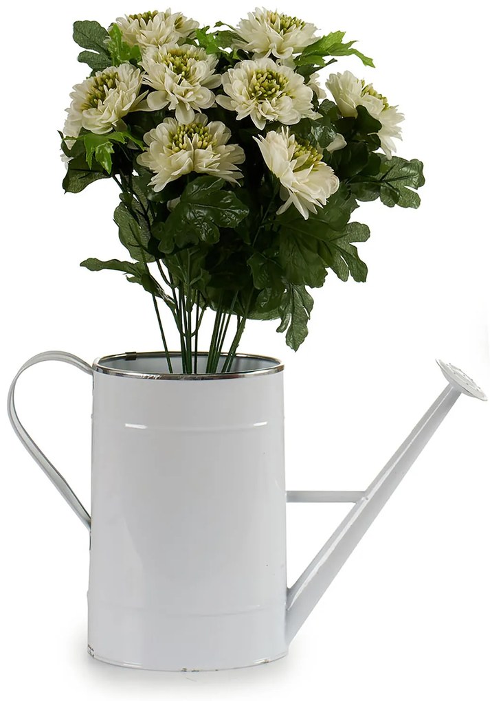Osłonka na doniczkę w formie konewki, metalowa, biała, wys. 24 cm