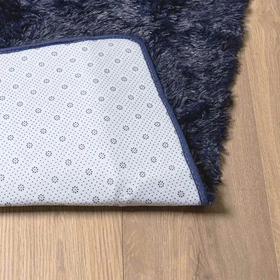 Granatowy dywan z długim włosiem 130x200 L7-E09
