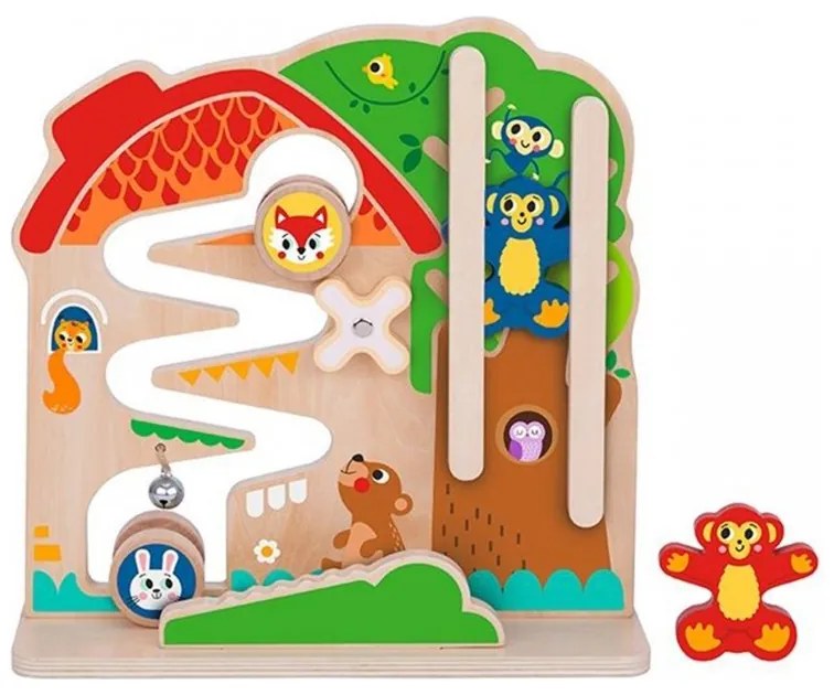 Tooky toy drewniana tablica manipulacyjna montessori labirynt