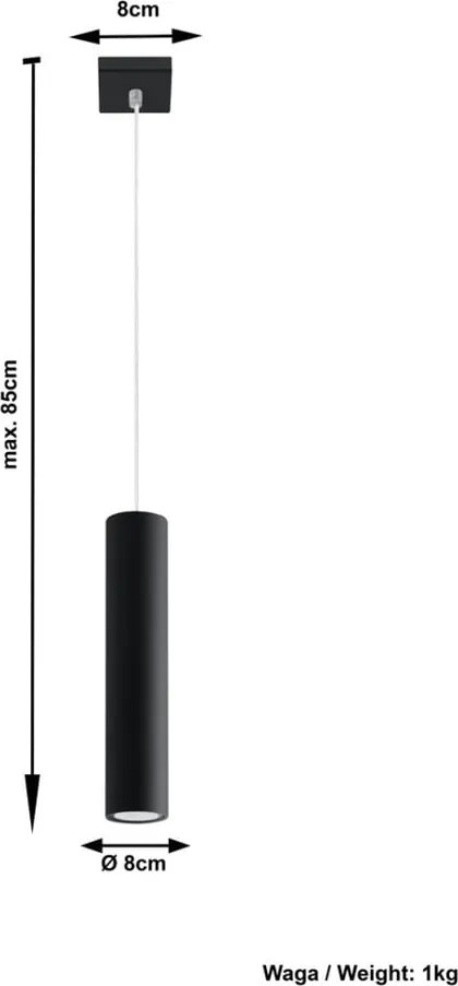 Czarna metalowa lampa wisząca Castro – Sollux