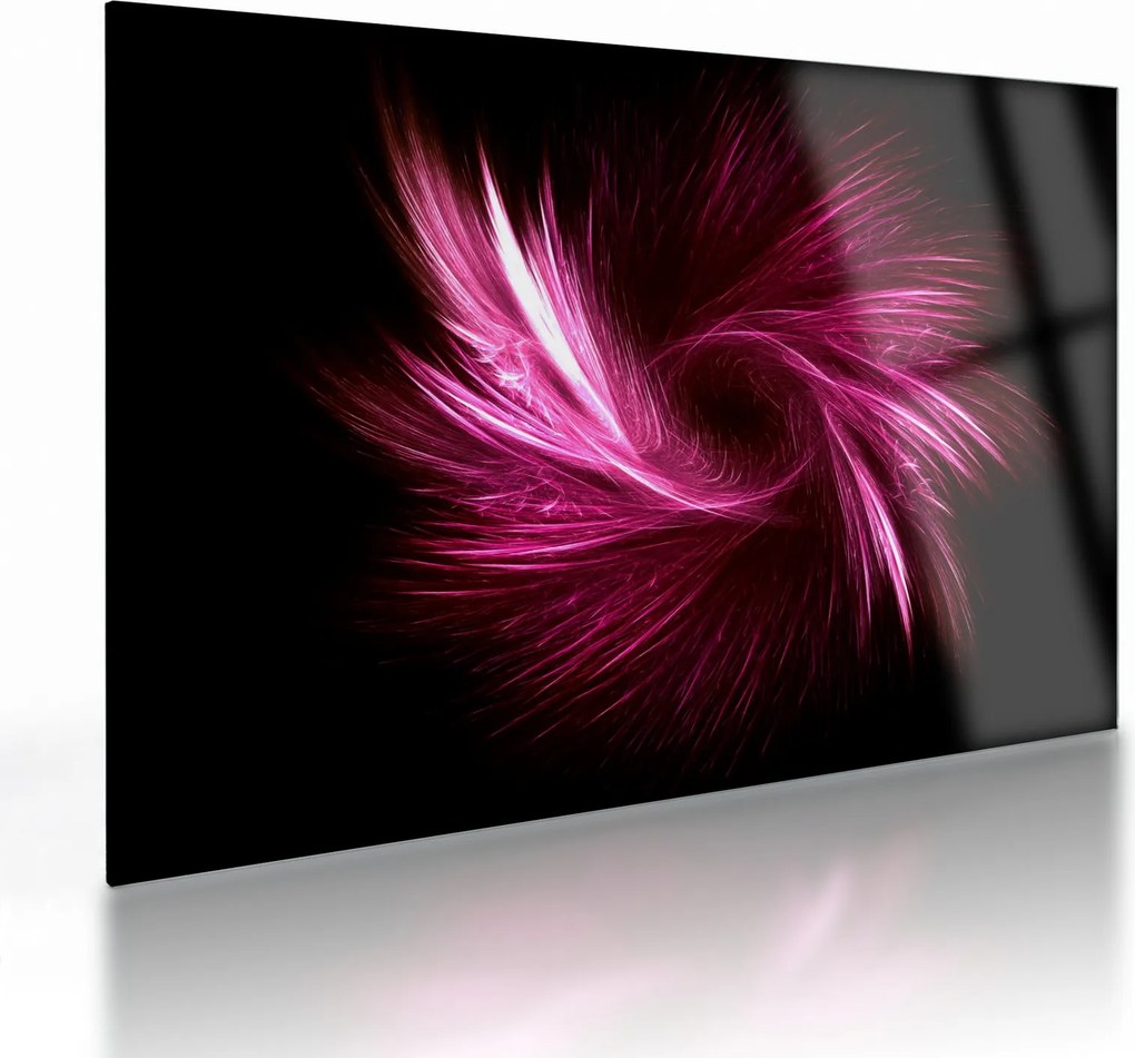 Obraz na szkle - różowa abstrakcja (70x50 cm)