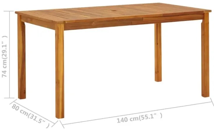 Prostokątny stół z drewna akacjowego B4-T93