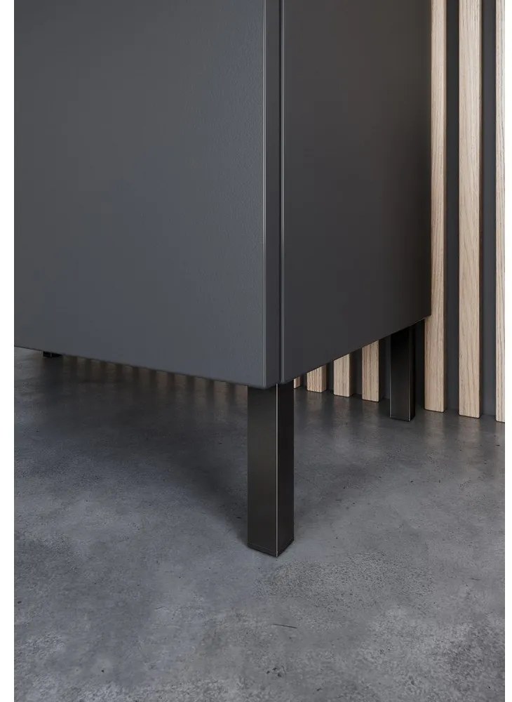 Antracytowa wysoka/wąska szafka łazienkowa 30x120 cm Arcena – Germania