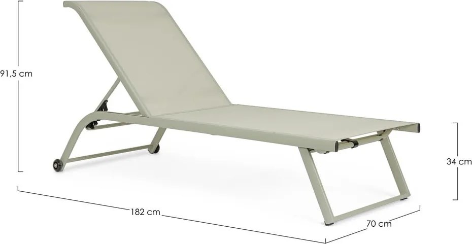 Szarobrązowy metalowy leżak ogrodowy Taylor – Bizzotto