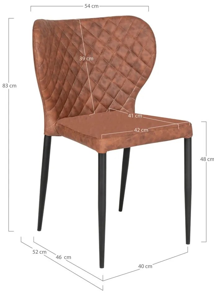 Koniakowe krzesła zestaw 4 szt. Pisa – House Nordic