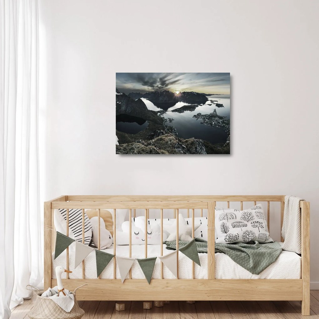 Obraz na szkle - Norweskie góry (70x50 cm)