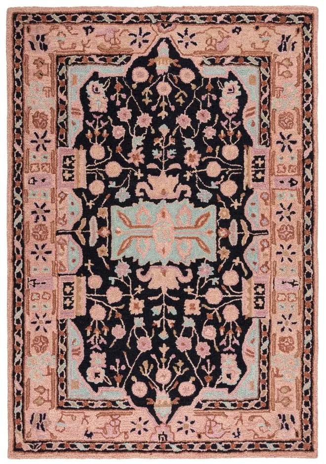 Różowy wełniany dywan tkany ręcznie 120x170 cm Blossom Traditional – Flair Rugs