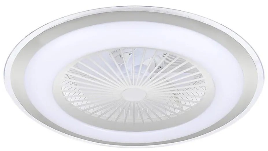 LED regulowane oświetlenie sufitowe z wentylatorem ZONDA LED/48W/230V srebrne +