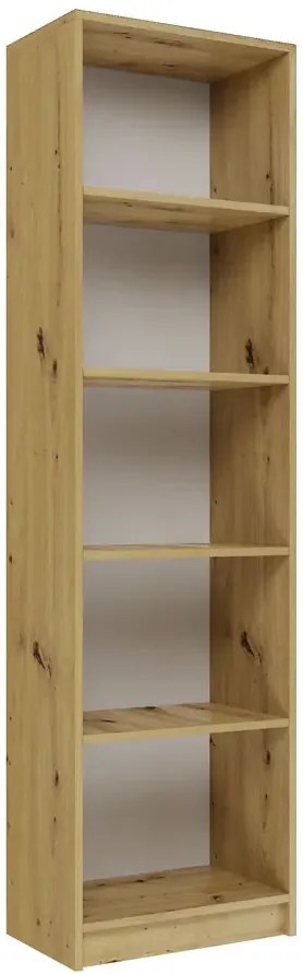 Wąski regał z półkami Subtil - dąb artisan