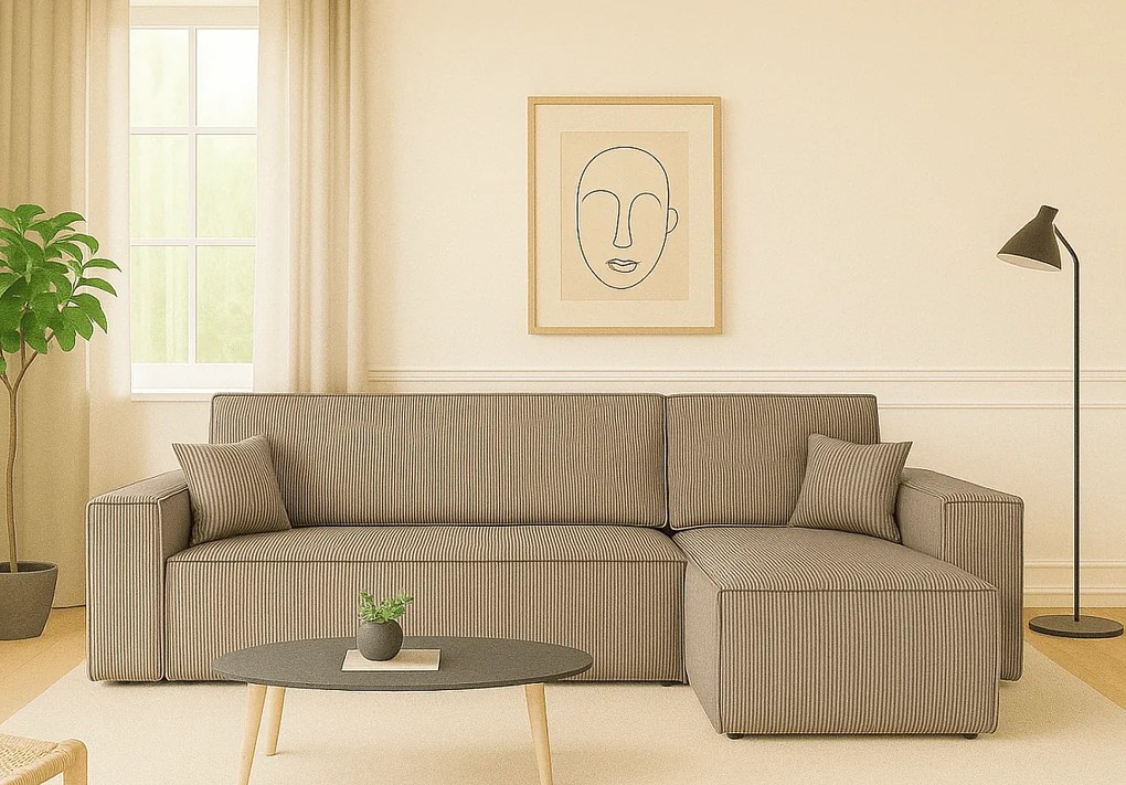 Narożnik DENIS L z funkcją spania 135x200 Poso 2