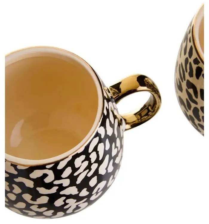 Kamionkowe kubki w czarno-złotym kolorze zestaw 2 szt. 330 ml London – Premier Housewares