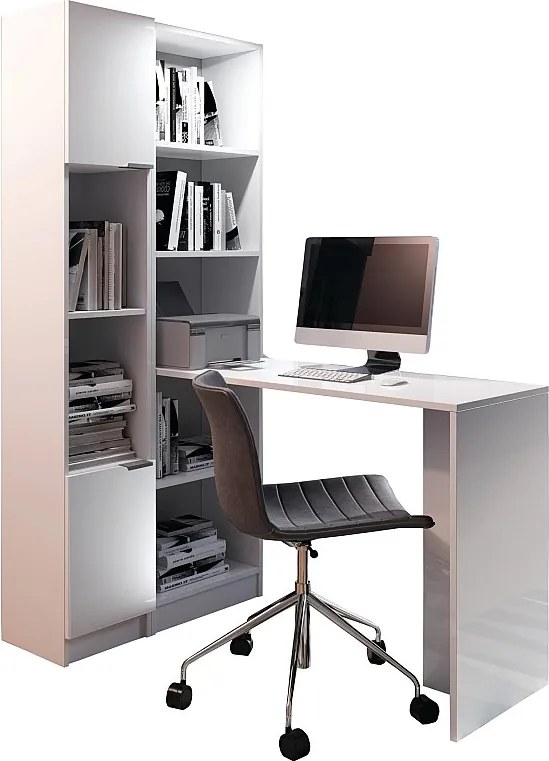 Biurko B-1 z regalem biały