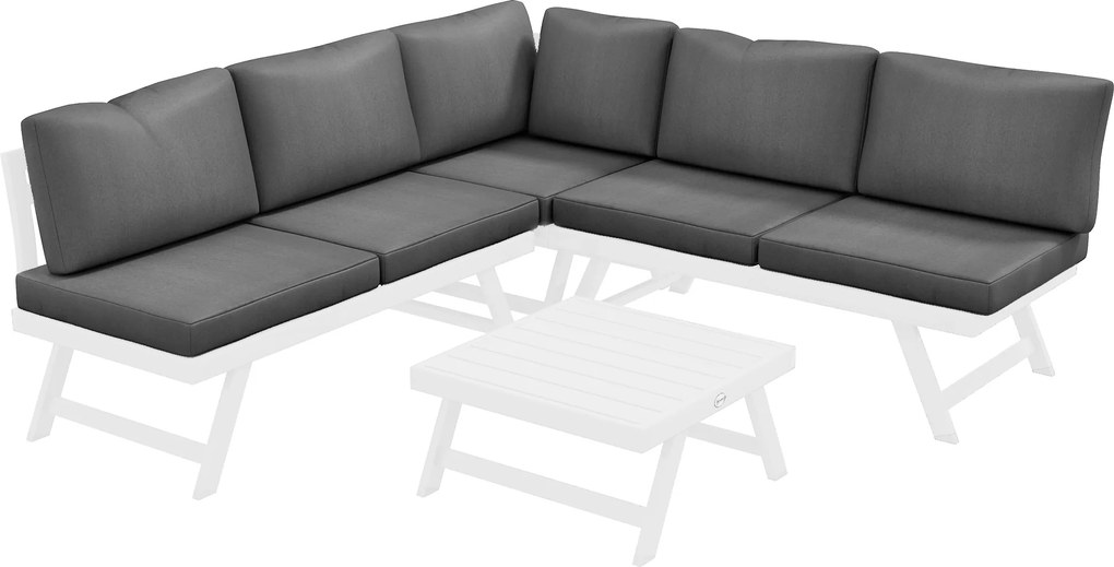Outsunny Zestaw mebli ogrodowych Loungemöbel-Set 4-częściowy, 115 cm x 61 cm x 65 cm, Szary + Biały