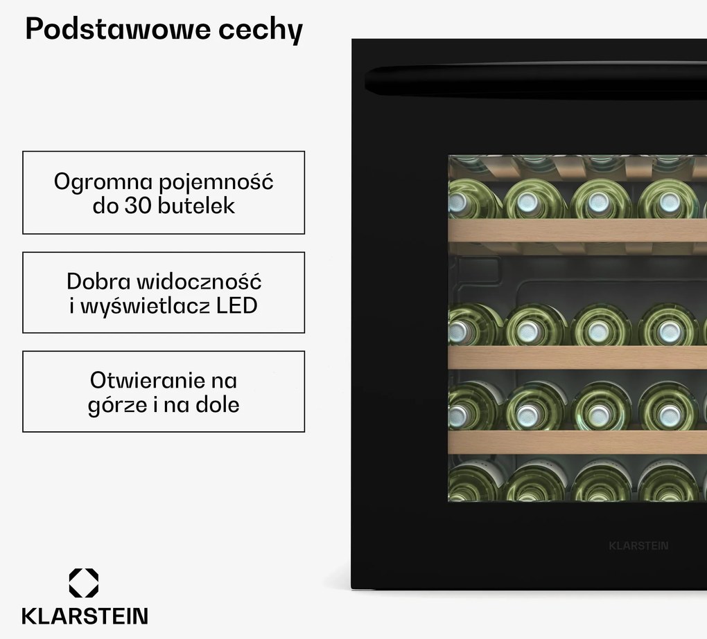 Klarstein Vinsider 30 Built-In Uno szafka na wino, 30 butelek, integrowalna