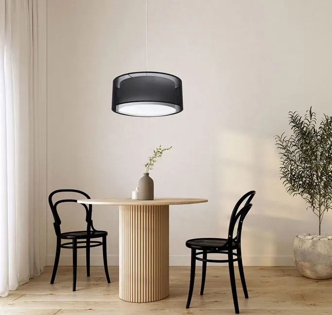 Czarna okrągła lampa wisząca nad stół - S436 A5-B75