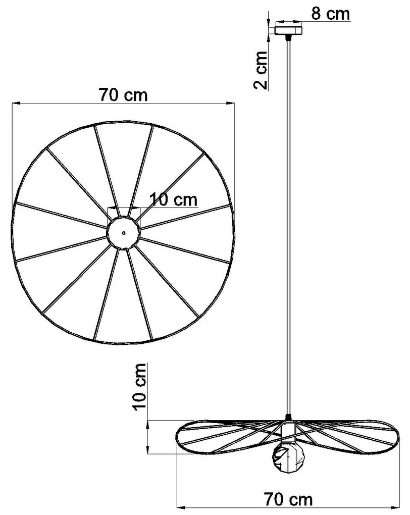 Czarna industrialna lampa wisząca 70 cm - EX599-Eskolo