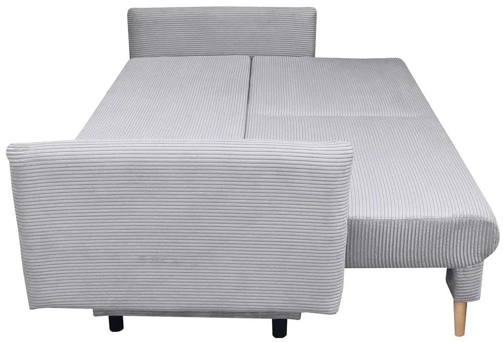 Szara sztruksowa sofa rozkładana T3-Z72