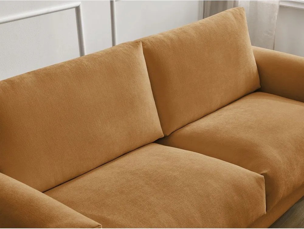 Musztardowa rozkładana sofa do spania 220 cm Cocoone – Bobochic Paris