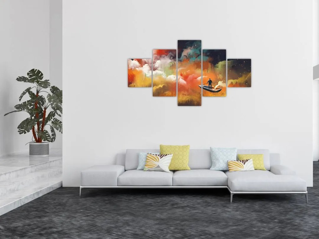 Obraz - człowiek unoszący się w kosmosie (125x70 cm)