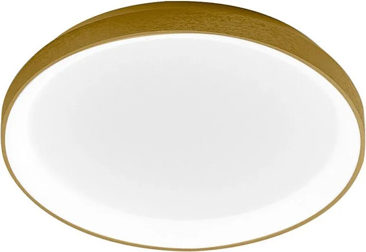 Krizia - Lampa sufitowa LED ściemnialna 38W 3000K - Ciepłe światło 3300lm, dyfuzor opalowy, złota rama, IP20, średnica 27 cm, nowoczesny design