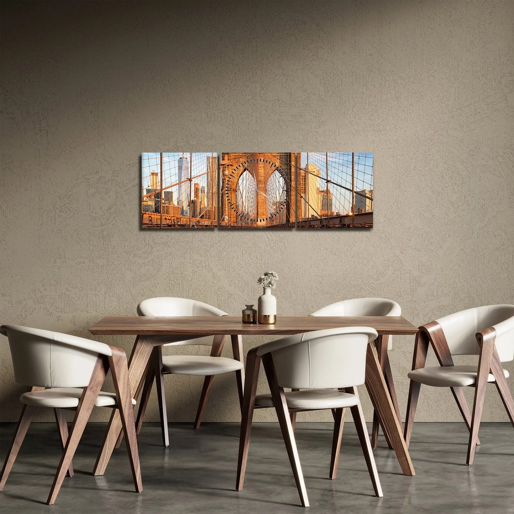 Obraz - Most Brookliński (z zegarem) (90x30 cm)