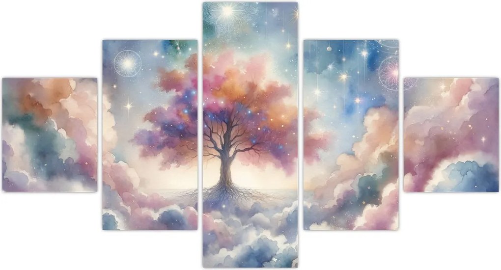 Obraz – Drzewo życia w chmurach (125x70 cm)