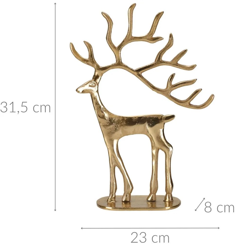 Figurka świąteczna renifer, metal, 31,5 cm