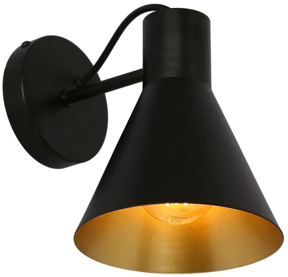 Czarny industrialny metalowy kinkiet - K105-Arsin