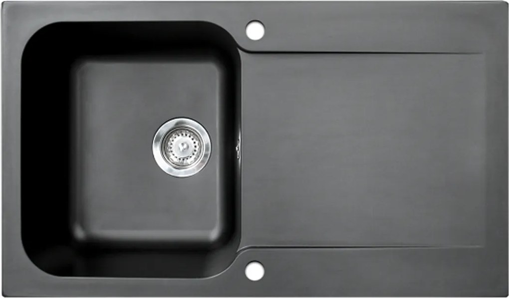 Lisse zlewozmywak dwustronny 1 komora 1 ociekacz z żywicy w kolorze czarna - Essebagno