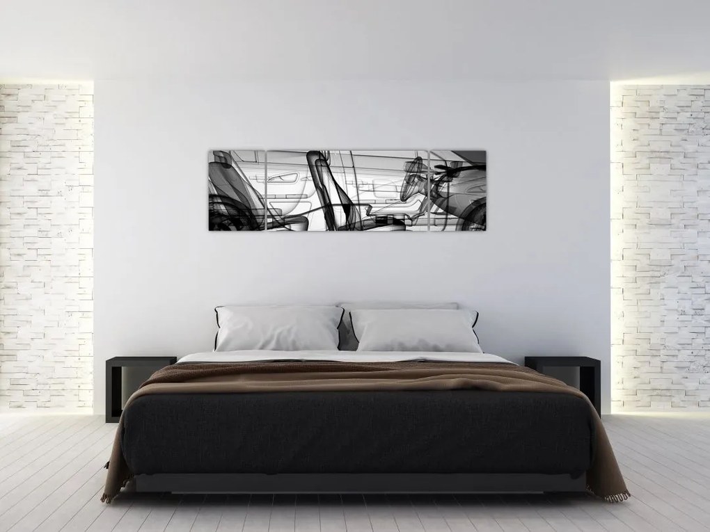 Obraz - Model samochodu 3D (170x50 cm)