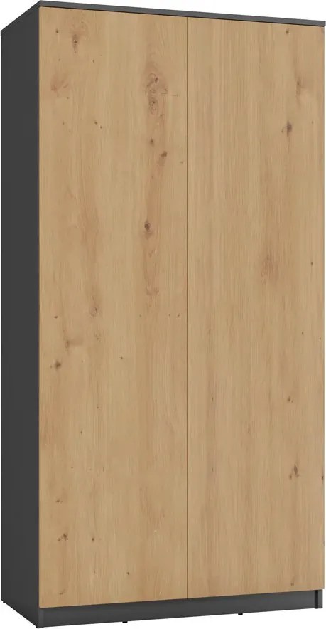 Szafa ubraniowa z półkami i drążkiem dąb artisan + antracyt K6-M50