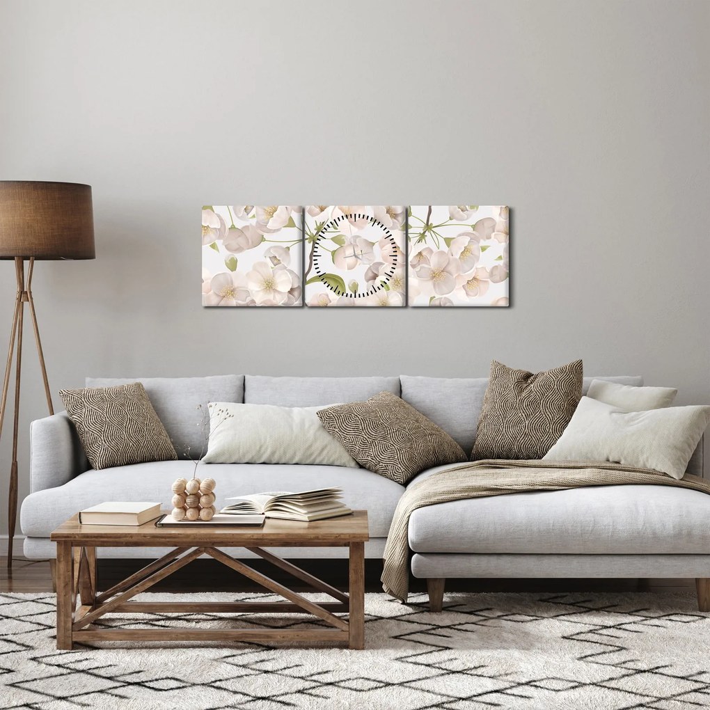 Obraz - Rozkwitaj z wdziękiem N⁰1 (z zegarem) (90x30 cm)