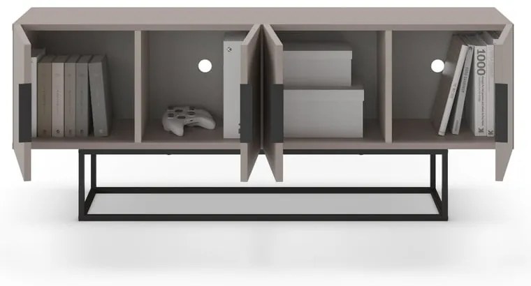 Szarobeżowa szafka pod TV 140x55 cm Titan – Marckeric