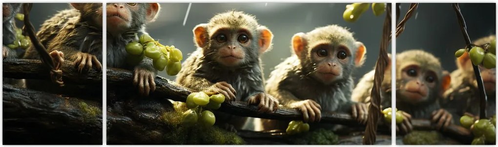 Obraz - Małpy (170x50 cm)