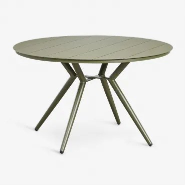 Okrągły Stół Ogrodowy Z Aluminium Valerie Ø125 Cm & Intensywny Verde Olive - Sklum