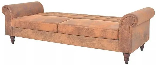 Rozkładana pikowana brązowa sofa - Algero